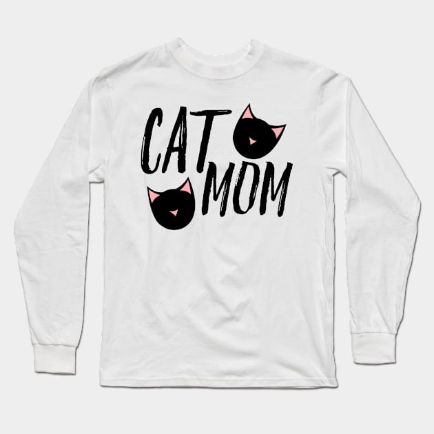 Cat Mom Long Sleeve T-Shirt by bubbsnugg